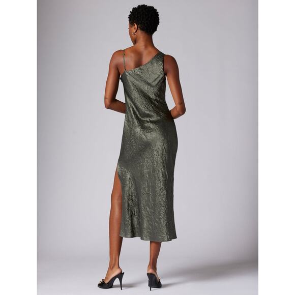 EQUIPMENT Femme Aurore Crinkle Wrap Dress Castor Grey Size 6 NEW - Picture 4 of 13